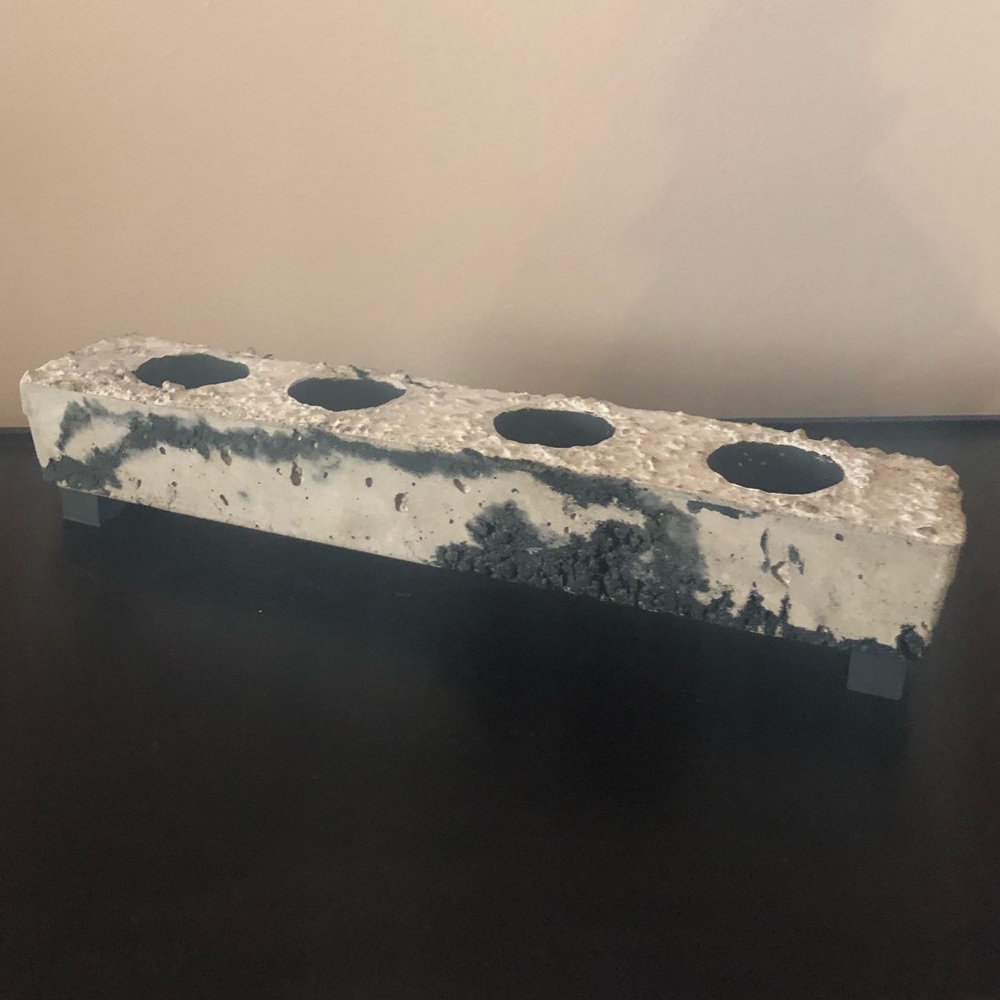 Concrete Candleholder— Natural and Black